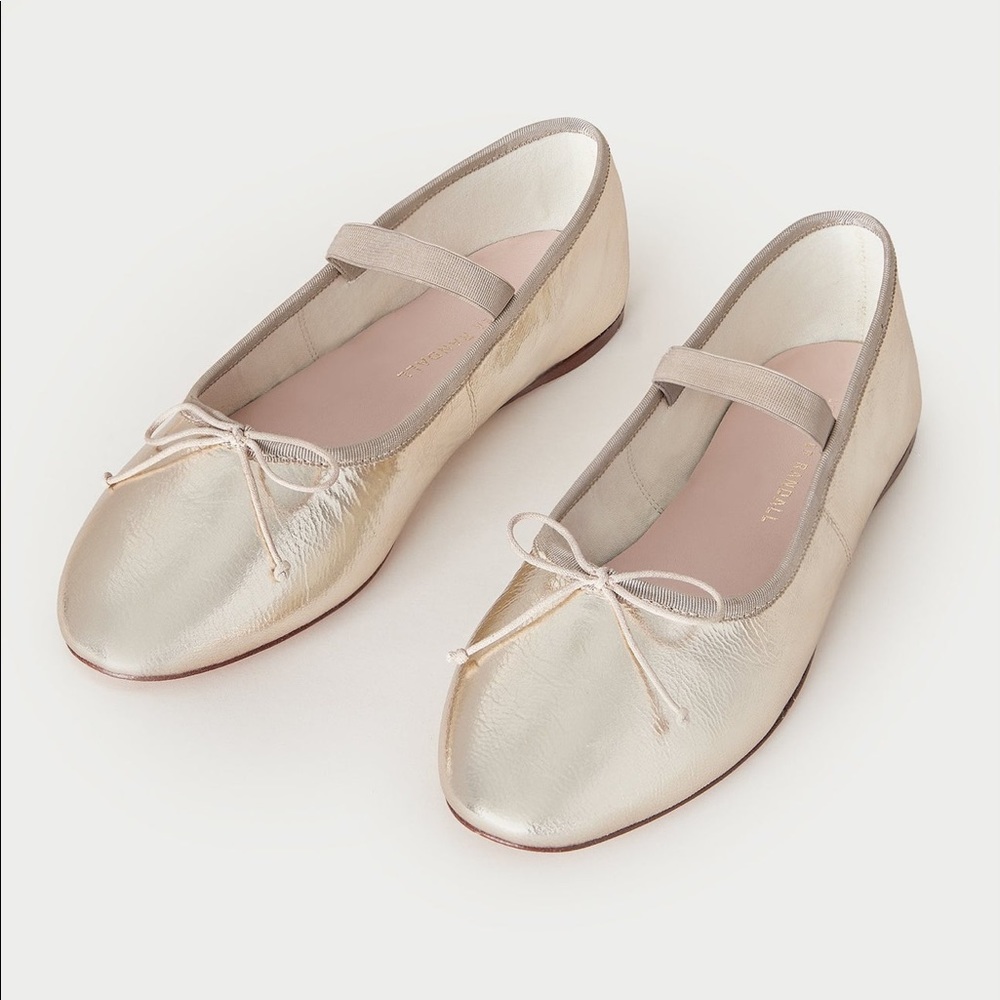 Loeffler Randall Leonine Flats Champagne Size 9